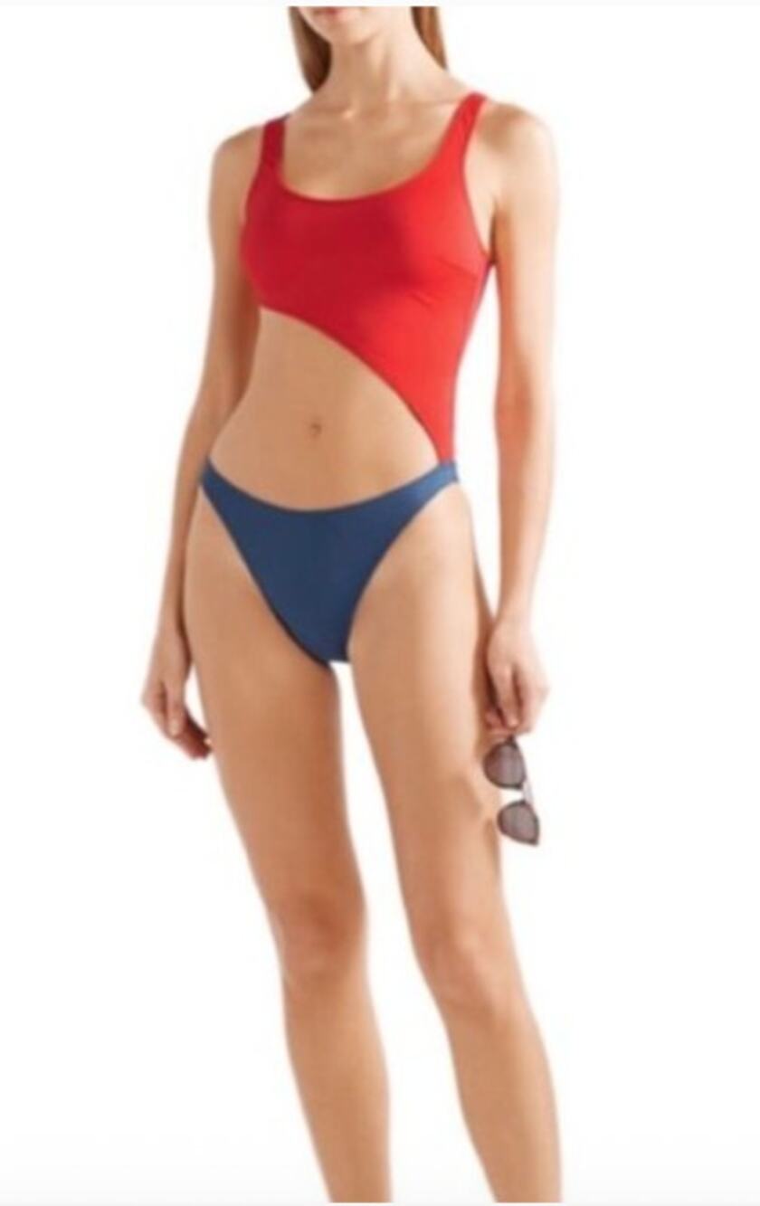 SOLID + STRIPED Jourdan Two Tone Swimsuit Womens New XS